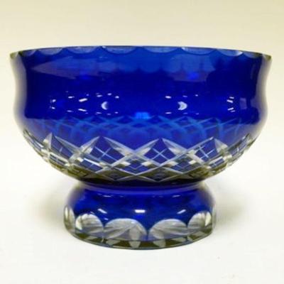 1270	COBALT CUT TO CLEAR BOWL, APPROXIMATELY 8 IN X 5 IN H
