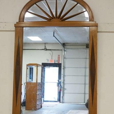 1219	GROSFIELD HOUSE HANGING MIRROR WITH DIAMOND SIDES AND SUNBURST TOP, APPROXIMATELY 37 IN X 36 IN H
