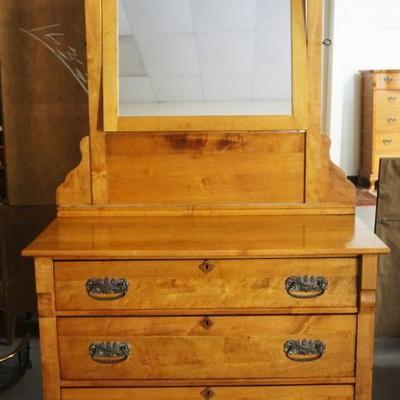 1195	VICTORIAN MIRROR BACK 3 DRAWER CHEST, APPROXIMATELY 41 IN X 15 IN X 75 IN H

