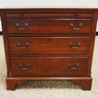 1226	LEXINGTON BOB TIMBER LAKE SOLID CHERRY 3 DRAWER BED SIDE CHEST WITH PULL OUT SURFACE ON BRACKET FEET, APPROXIMATELY 32 X 15 IN X 30...