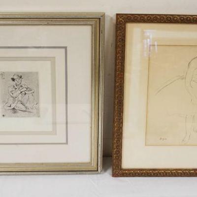1103	LOT OF 2 FRAMED PRINTS, LARGEST APPROXIMATELY 17 IN X 20 IN OVERALL
