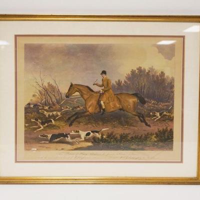 1040	PRINT OF ENGLISH HUNT SCENE FRAMED & MATTED, APPROXIMATELY 22 N X 25 IN OVERALL
