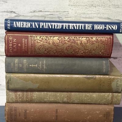 6- Antique Reference Books on Antiques, 
1- Contemporary Reference Book on Antiques
Mostly Furniture & Porcelain Reference Books