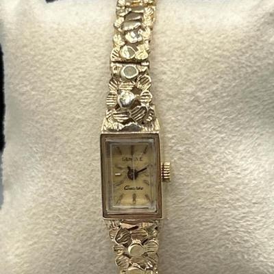 Ladies 14k Gold Geneva Wrist Watch w/ Appraisal