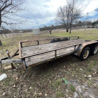 16 Foot Flatbed Trailer, as is (needs rewiring)