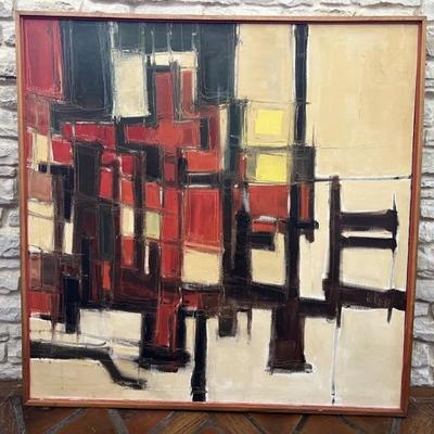 Large Square Abstract Painting on Canvas