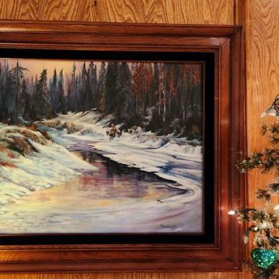Seller's Mom painted this beautiful piece.  Many apologies, the family is going to keep it.  It is no longer for Sale.