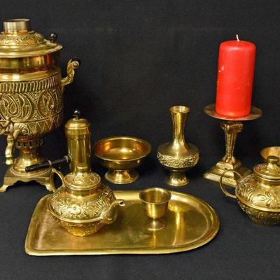 Various Vintage Brass Items