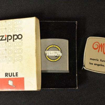 Vintage Advertising Zippo Rule +