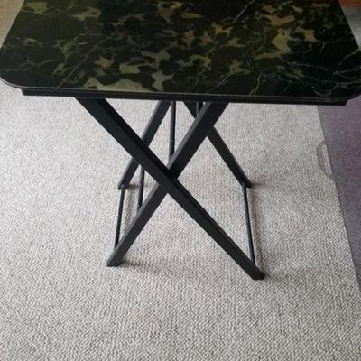 Mid century snack tray set, marbleized finish