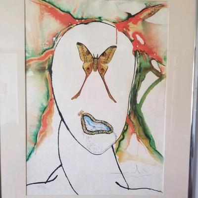 Salvador Dali Butterfly Face signed lithograph