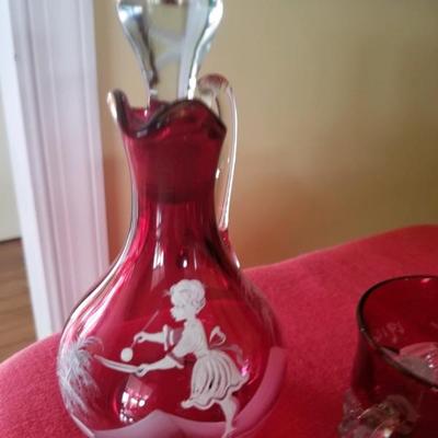 Mary Gregory Red cruet