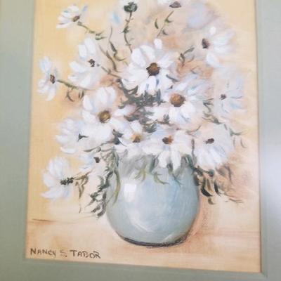 Still life with flowers signed Nancy Tabor