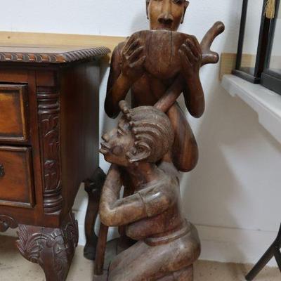 Vintage carved wooden African statue
