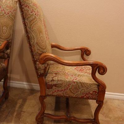 Fruitwood upholstered chairs