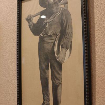 Antique gold miner framed print
