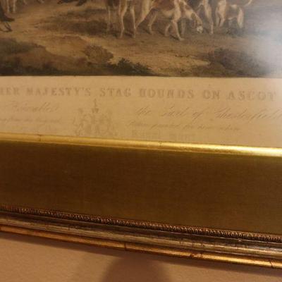 Antique framed etching