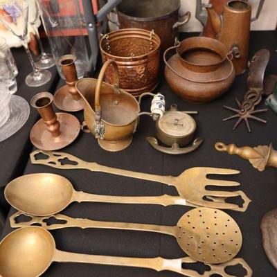 Antique brass and copper decor