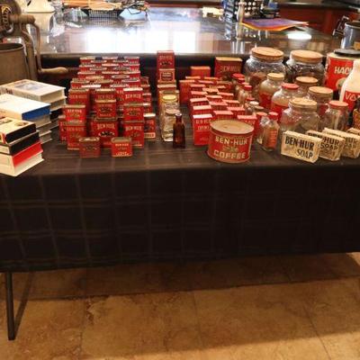 Vintage Ben Hur spices, soaps, tins