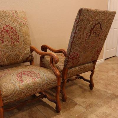 Fruitwood upholstered chairs