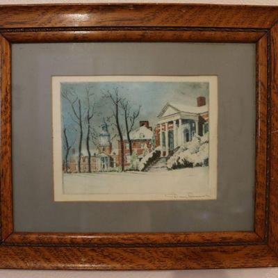 Antique framed artwork signed