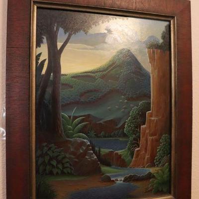 Antique framed artwork signed