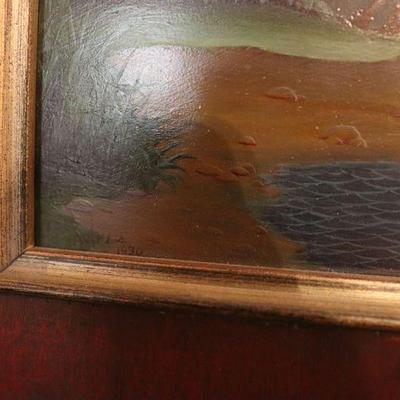Antique framed artwork signed