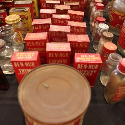 Vintage Ben Hur spices, soaps, tins