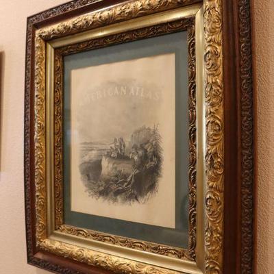 Antique framed etching