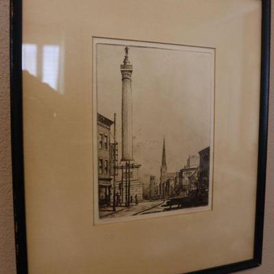 Antique framed artwork