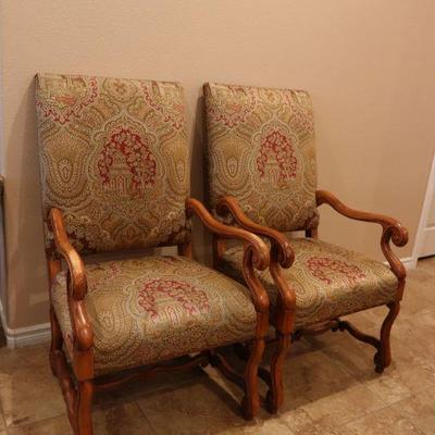 Fruitwood upholstered chairs