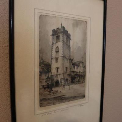 Antique framed artwork