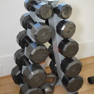 Set of handweights with rack- This set sold together