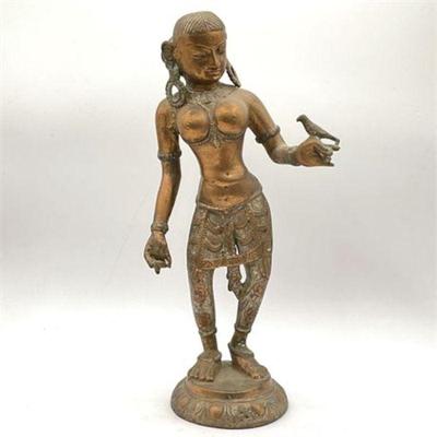 Lot 173
Goddess Parvati As Meenakshi with Parrot Statuette