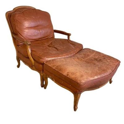 Lot 085
Louis XV Style Leather Arm Chair and Ottoman