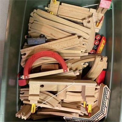 Lot 195
Brio Wood Toy Train Tracks and Cars