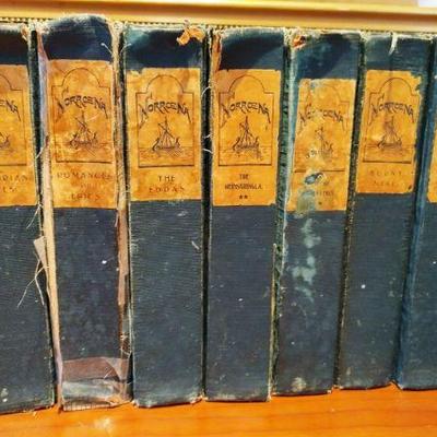 FIRST EDITION 1905 Set of 9 books by various authors published by Norrcena -V Gilded pages - some condition issues 
