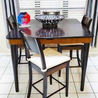 High Tope black table with 4 chairs