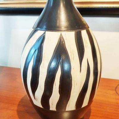 Zebra striped vase