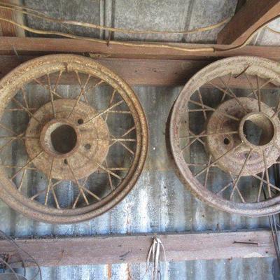 TWO ANTIQUE WHEELS 