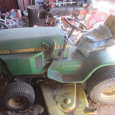 JOHN DEERE C400 J TRACTOR MOWER, STARTED AND RUNS! HAS PTO HYDRAULIC ATTACHMENTS