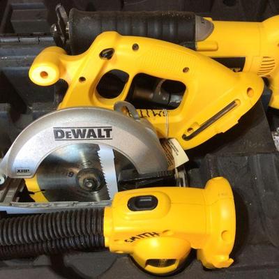 Dewalt power tools in case