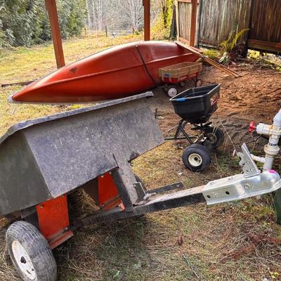 17 Ft Canoe and Small Trailer Bin