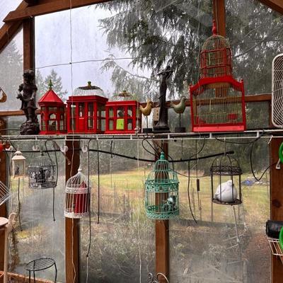 Assorted Decorative Yard Art Birdcages