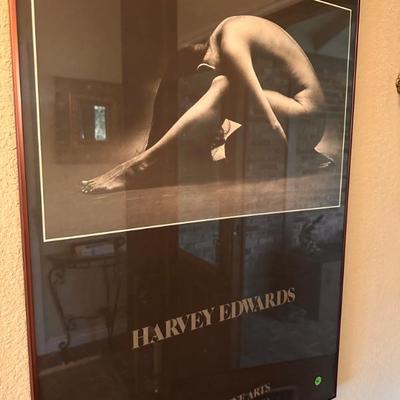 Framed Harvey Edwards Photography Art Poster Titled Nude, presented at the Collier Fine Arts gallery in Los Angeles, California