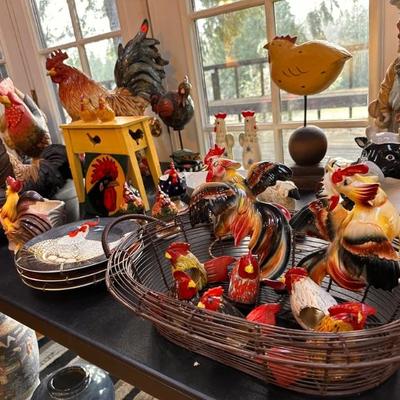 Fantastic assorted collection of Rooster, Chicken, Cow, Farm Animal Decor, Art and Dishes