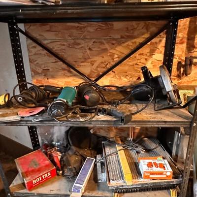 Assorted tools, nuts, bolts, camping supplies, and more