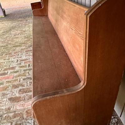 Beautiful Antique 10 Foot Wood Church Bench