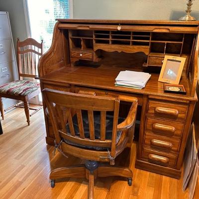 Vintage Bankers Desk and Office Chair
