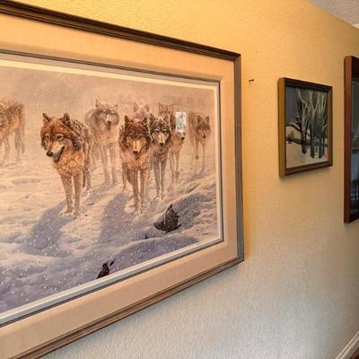 Signed and Numbered Lithograph Print of Pack of Wolves